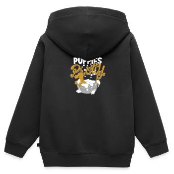Ich mache Welpen hübsch - Hundepfleger - Kinder Premium Organic Zip Hoodie - Schwarz - Hinten - AI Model Kid Male (0cm)