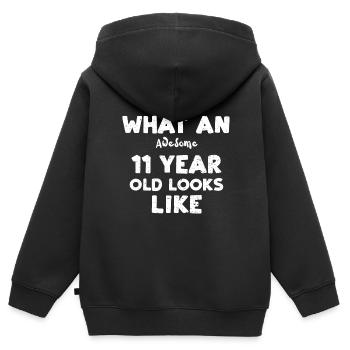 This Is What An Awesome 11 Year... - Kinder Premium Organic Zip Hoodie - Schwarz - Hinten - AI Model Kid Male (0cm)