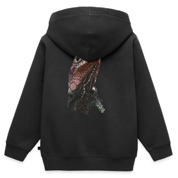IGUANA - Kids Premium Organic Zip-up Hoodie - black - Back - AI Model Kid Male (0cm)