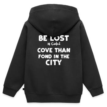 I'd Rather Be Lost In Cades Cove... - Kids Premium Organic Zip-up Hoodie - black - Back - AI Model Kid Male (0cm)