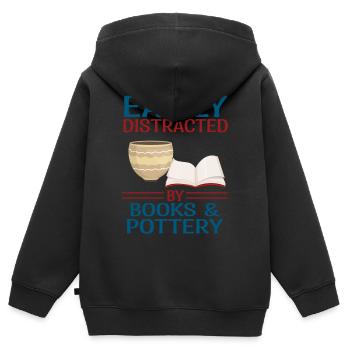 Töpfern - Kinder Premium Organic Zip Hoodie - Schwarz - Hinten - AI Model Kid Male (0cm)