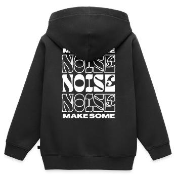 Faites du bruit - Sweat Premium à capuche zippé enfant bio - noir - Dos - AI Model Kid Male (0cm)