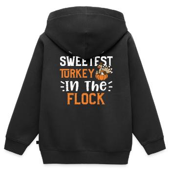 Sweetest Turkey In The Flock - Kinder Premium Organic Zip Hoodie - Schwarz - Hinten - AI Model Kid Male (0cm)