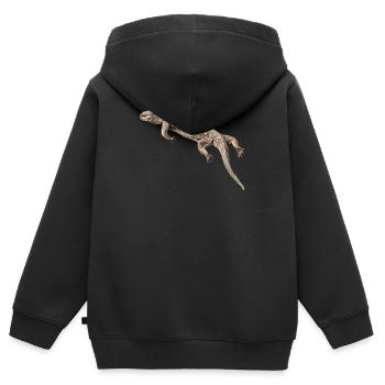 Varan - Reptile - Lézard du Nil - Reptiles en Afrique - Sweat Premium à capuche zippé enfant bio - noir - Dos - AI Model Kid Male (0cm)