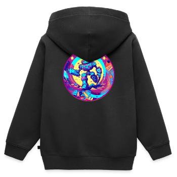 Böser Roboter Serie 005 - Kinder Premium Organic Zip Hoodie - Schwarz - Hinten - AI Model Kid Male (0cm)