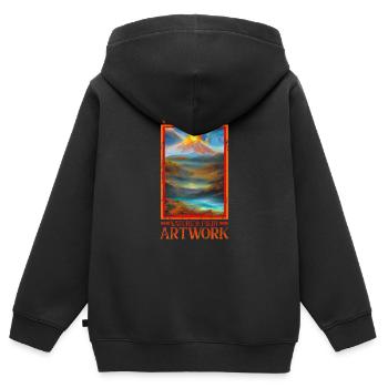 Vulkane: Das feurige Kunstwerk der Natur - Volcano - Kinder Premium Organic Zip Hoodie - Schwarz - Hinten - AI Model Kid Male (0cm)