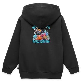 Rifftherapie: Tief tauchen, Gelassenheit finden - Reef - Kinder Premium Organic Zip Hoodie - Schwarz - Hinten - AI Model Kid Male (0cm)