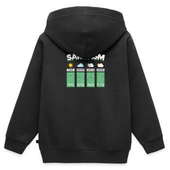 Chance auf Sarkasmus - Prognose - Humor - Kinder Premium Organic Zip Hoodie - Schwarz - Hinten - AI Model Kid Male (0cm)