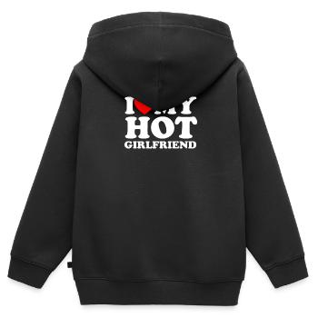 Ich liebe meine heiße Freundin - Matching - Romantik - Kinder Premium Organic Zip Hoodie - Schwarz - Hinten - AI Model Kid Male (0cm)