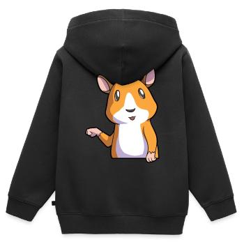 Meerschweinchen Liebhaber - Kinder Premium Organic Zip Hoodie - Schwarz - Hinten - AI Model Kid Male (0cm)