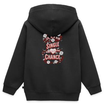 Flirter - Oui, je suis célibataire Dictons drôles - Sweat Premium à capuche zippé enfant bio - noir - Dos - AI Model Kid Male (0cm)