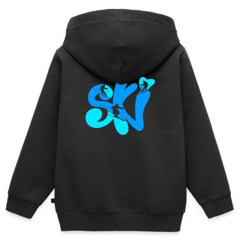ski - Kids Premium Organic Zip-up Hoodie - black - Back - AI Model Kid Male (0cm)