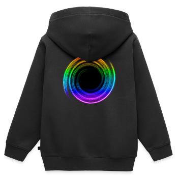 Schwarzes Loch, Weltraum, Physik, Universum, Gay - Kinder Premium Organic Zip Hoodie - Schwarz - Hinten - AI Model Kid Male (0cm)