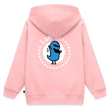 I am three - Dritter Geburtstag - Kinder Premium Organic Zip Hoodie - Rosa - Hinten - AI Model Kid Female (0cm)