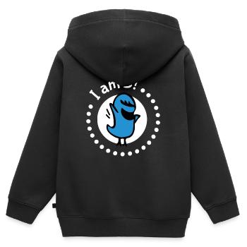 I am three - Dritter Geburtstag - Kinder Premium Organic Zip Hoodie - Schwarz - Hinten - AI Model Kid Male (0cm)