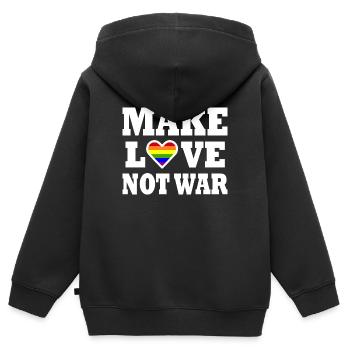 Make love not war - Kids Premium Organic Zip-up Hoodie - black - Back - AI Model Kid Male (0cm)