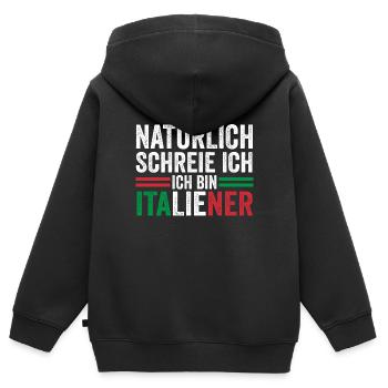 Italien Italiener Vaffanculo - Kinder Premium Organic Zip Hoodie - Schwarz - Hinten - AI Model Kid Male (0cm)
