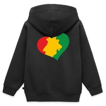 Juneteenth Day 1865, Jour de la Liberté Amérique Africaine - Sweat Premium à capuche zippé enfant bio - noir - Dos - AI Model Kid Male (0cm)