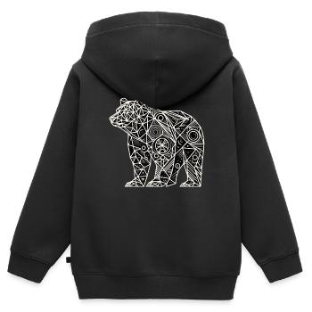 Polygone d’ours - Sweat Premium à capuche zippé enfant bio - noir - Dos - AI Model Kid Male (0cm)