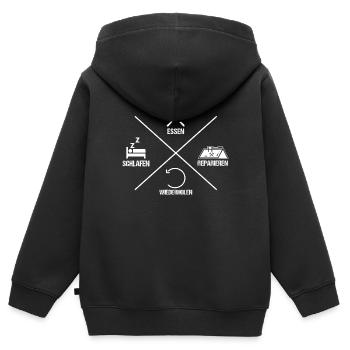 Maître Couvreur Couvreur - Sweat Premium à capuche zippé enfant bio - noir - Dos - AI Model Kid Male (0cm)