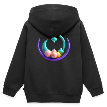 Cadeau du Ramadan Aïd Moubarak Islam Allah Musulman - Sweat Premium à capuche zippé enfant bio - noir - Dos - AI Model Kid Male (0cm)