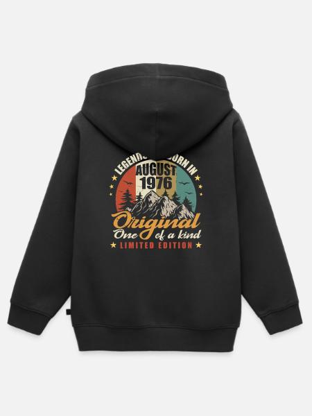 Die Originaluntertitel wurden im August 1976 geboren - Kinder Premium Organic Zip Hoodie - Schwarz