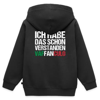 Italien Italiener Vaffanculo - Kinder Premium Organic Zip Hoodie - Schwarz - Hinten - AI Model Kid Male (0cm)
