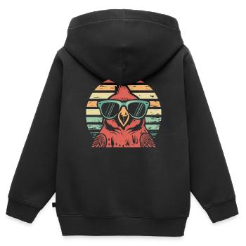 Cardinal Vogel Red Cardinal - Kids Premium Organic Zip-up Hoodie - black - Back - AI Model Kid Male (0cm)