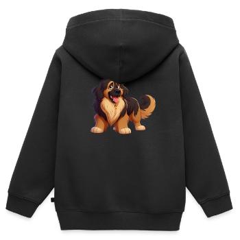 Leonberg 3 - Kinder Premium Organic Zip Hoodie - Schwarz - Hinten - AI Model Kid Male (0cm)