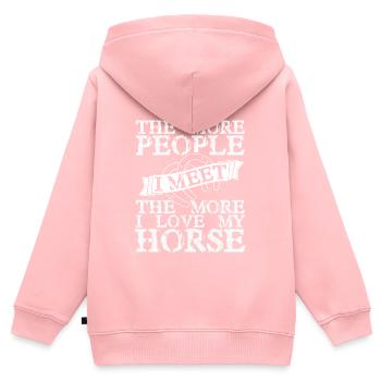 Pferdeliebe -Lustiger Pferdespruch - Kinder Premium Organic Zip Hoodie - Rosa - Hinten - AI Model Kid Female (0cm)