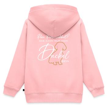 Mein Dackel ist die pure Persönlichkeit - Kinder Premium Organic Zip Hoodie - Rosa - Hinten - AI Model Kid Female (0cm)