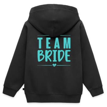 Team Bride - Kids Premium Organic Zip-up Hoodie - black - Back - AI Model Kid Male (0cm)
