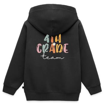 Team 4th Grade Squad Elementary School - Kids Premium Organic Zip-up Hoodie - black - Back - AI Model Kid Male (0cm)