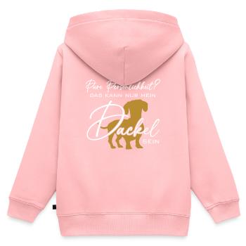 Mein Dackel ist die pure Persönlichkeit - Kinder Premium Organic Zip Hoodie - Rosa - Hinten - AI Model Kid Female (0cm)