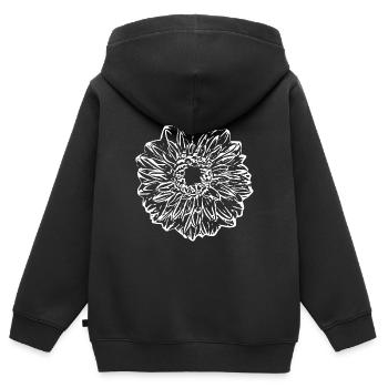 Blume weiß weiße Blume - Kinder Premium Organic Zip Hoodie - Schwarz - Hinten - AI Model Kid Male (0cm)