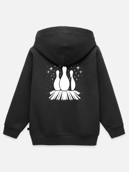 Bowling Pins - Kinder Premium Organic Zip Hoodie - Schwarz