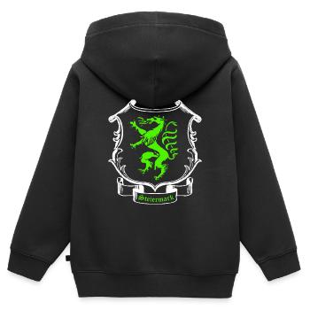 Styrie - Sweat Premium à capuche zippé enfant bio - noir - Dos - AI Model Kid Male (0cm)