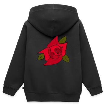 Saint-Valentin, Saint-Valentin, Saint-Valentin - Sweat Premium à capuche zippé enfant bio - noir - Dos - AI Model Kid Male (0cm)
