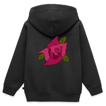 Saint-Valentin, Saint-Valentin, Saint-Valentin - Sweat Premium à capuche zippé enfant bio - noir - Dos - AI Model Kid Male (0cm)