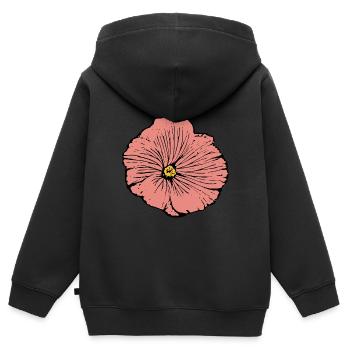 Fleur Rose Rose Fleur Fleurs Rose Rose Fleurs - Sweat Premium à capuche zippé enfant bio - noir - Dos - AI Model Kid Male (0cm)