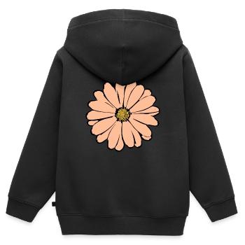 Fleur Pastel Fleurs Fleurs Pastel - Sweat Premium à capuche zippé enfant bio - noir - Dos - AI Model Kid Male (0cm)