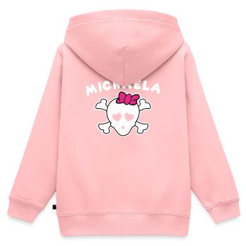 Pirate Michaela Design pour les filles et les femmes - Sweat Premium à capuche zippé enfant bio - rose - Dos - AI Model Kid Female (0cm)