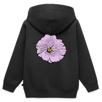 Blume pastell Blume Blumen pastell Blumen flieder - Kinder Premium Organic Zip Hoodie - Schwarz - Hinten - AI Model Kid Male (0cm)