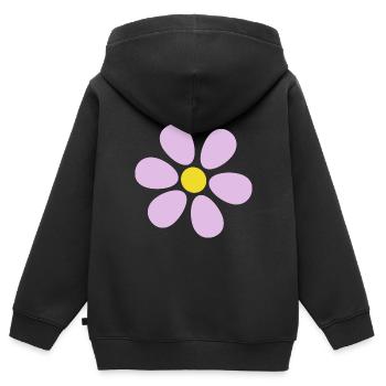Blume pastell Blume Blumen pastell Blumen flieder - Kinder Premium Organic Zip Hoodie - Schwarz - Hinten - AI Model Kid Male (0cm)
