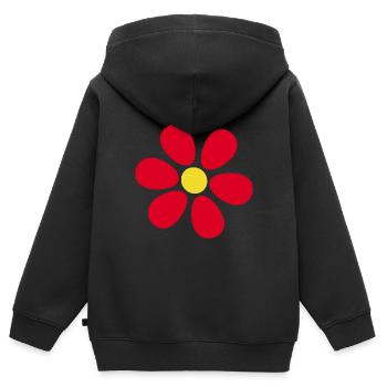 Fleur Rouge Fleur Rouge Fleurs Rouge Fleurs Rouge - Sweat Premium à capuche zippé enfant bio - noir - Dos - AI Model Kid Male (0cm)