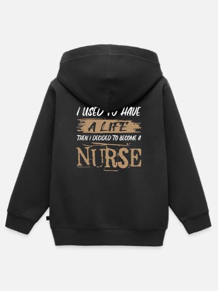 Leben einer Krankenschwester. Sarkastischer Spruch - Hoodie Premium med dragkedja barn ekologisk - svart