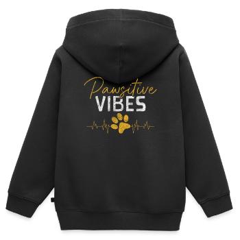 Propriétaires de chiens École canine familiale - Sweat Premium à capuche zippé enfant bio - noir - Dos - AI Model Kid Male (0cm)