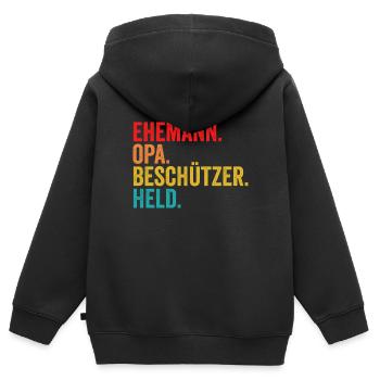 Großvater Opa - Kinder Premium Organic Zip Hoodie - Schwarz - Hinten - AI Model Kid Male (0cm)