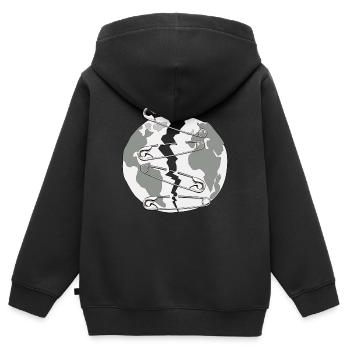 Planète Terre avec épingles de sécurité Protection de l’environnement - Sweat Premium à capuche zippé enfant bio - noir - Dos - AI Model Kid Male (0cm)