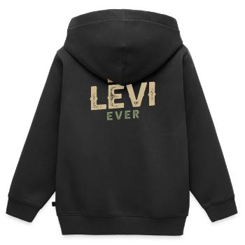 Meilleur Levi Nom Personnalisé Drôle - Sweat Premium à capuche zippé enfant bio - noir - Dos - AI Model Kid Male (0cm)